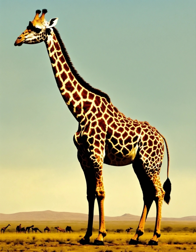 Giraffe, Giraffidae, Photograph, Ecoregion, Sky, Vertebrate