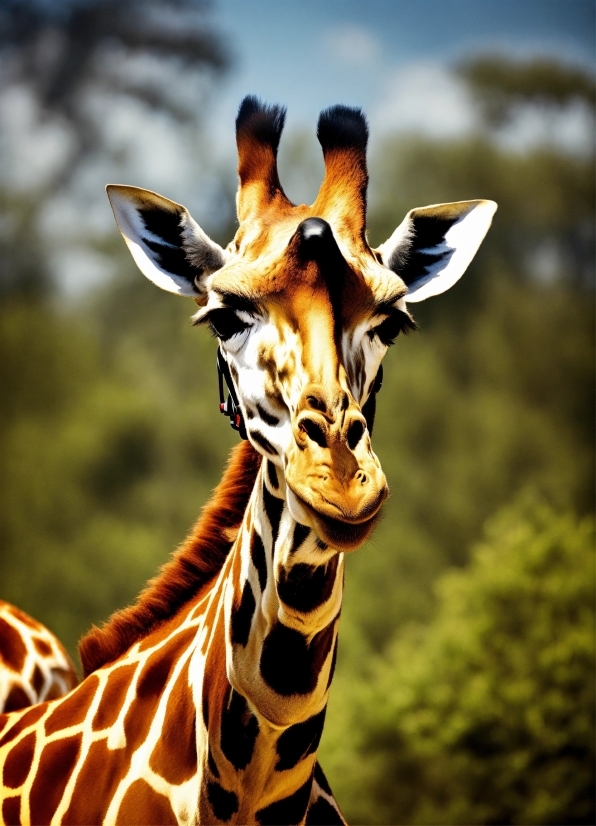Giraffe, Giraffidae, Photograph, Eye, White, Nature