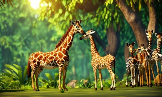 Giraffe, Giraffidae, Plant, Vertebrate, Nature, Green