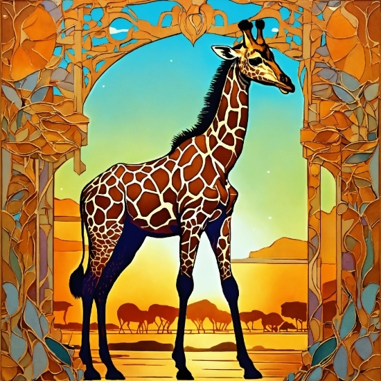 Giraffidae, Giraffe, Ecoregion, Organism, Natural Landscape, Line