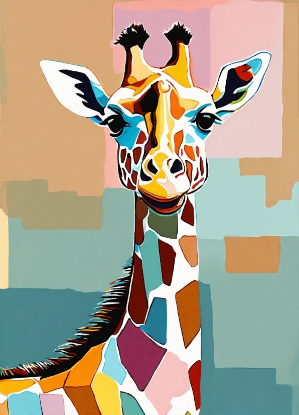 Giraffidae, Giraffe, Neck, Sleeve, Organism, Art