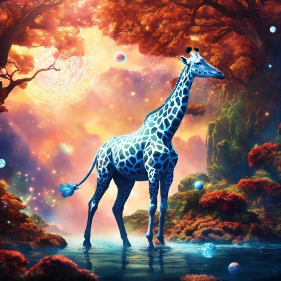 Giraffidae, Giraffe, Plant, Light, Nature, Natural Landscape