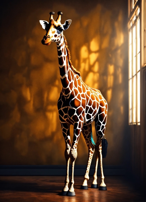 Giraffidae, Giraffe, Window, Neck, Fawn, Terrestrial Animal