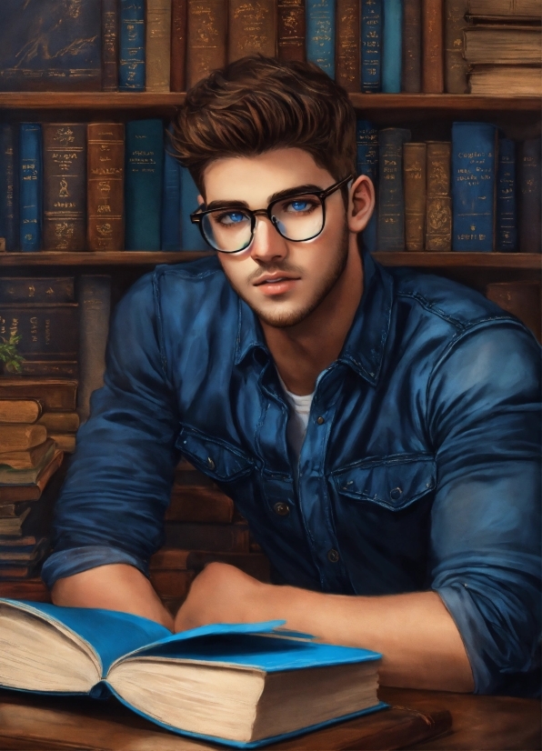 Glasses, Arm, Vision Care, Blue, Flash Photography, Book