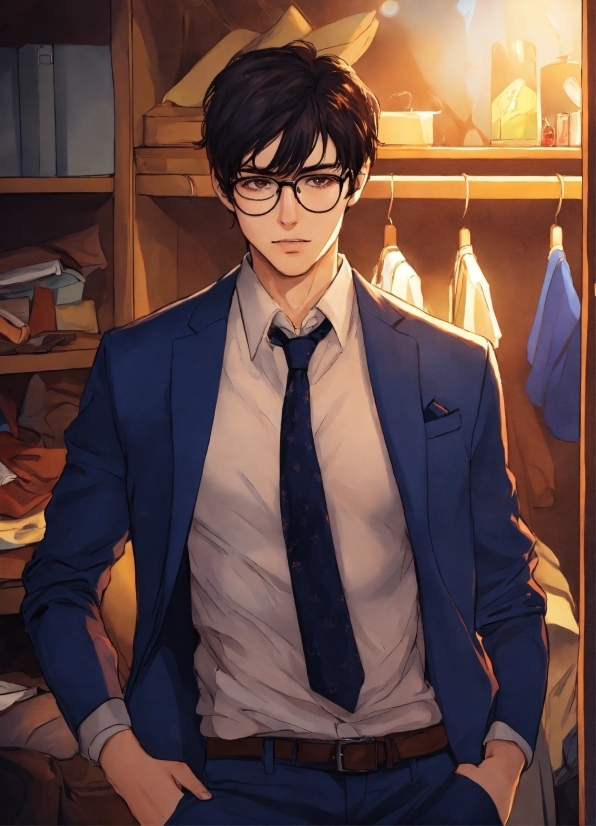 Glasses, Outerwear, Hairstyle, Vision Care, Dress Shirt, Sleeve