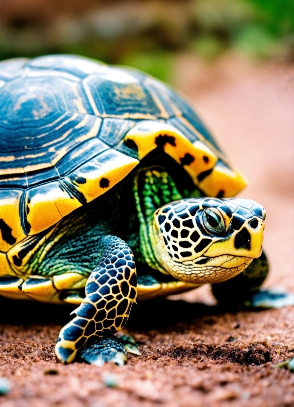 Green, Reptile, Turtle, Terrestrial Animal, Automotive Parking Light, Tortoise