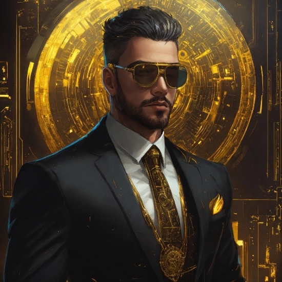Hairstyle, Vision Care, Sunglasses, Dress Shirt, Tie, Goggles
