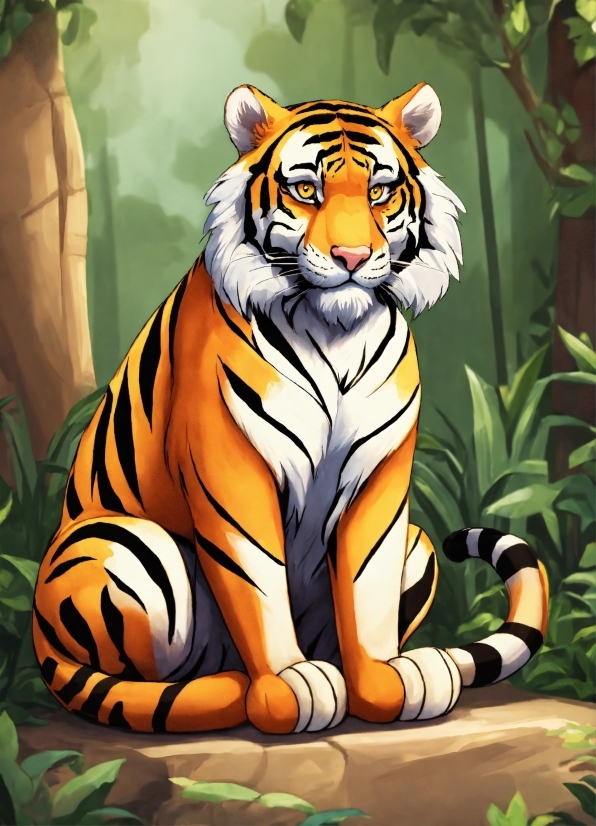 Head, Bengal Tiger, Siberian Tiger, Tiger, Plant, Felidae