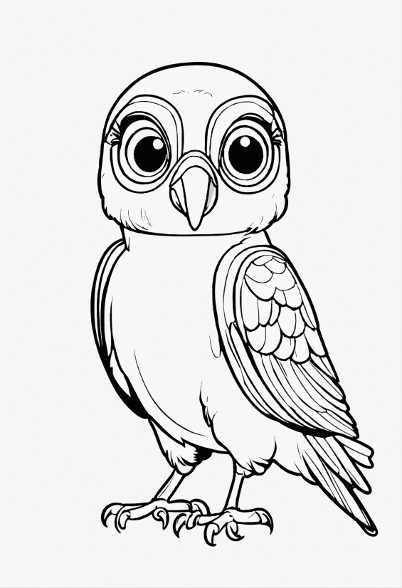 Head, Bird, Owl, Beak, Art, Font