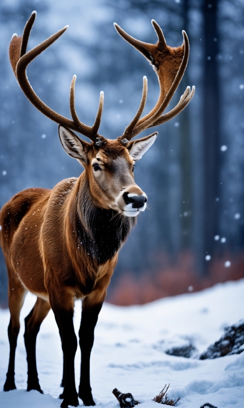 Head, Elk, Deer, Nature, Barren Ground Caribou, Reindeer