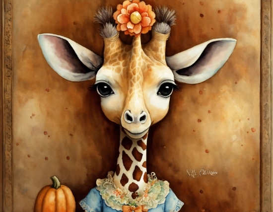 Head, Giraffidae, Giraffe, Neck, Orange, Deer