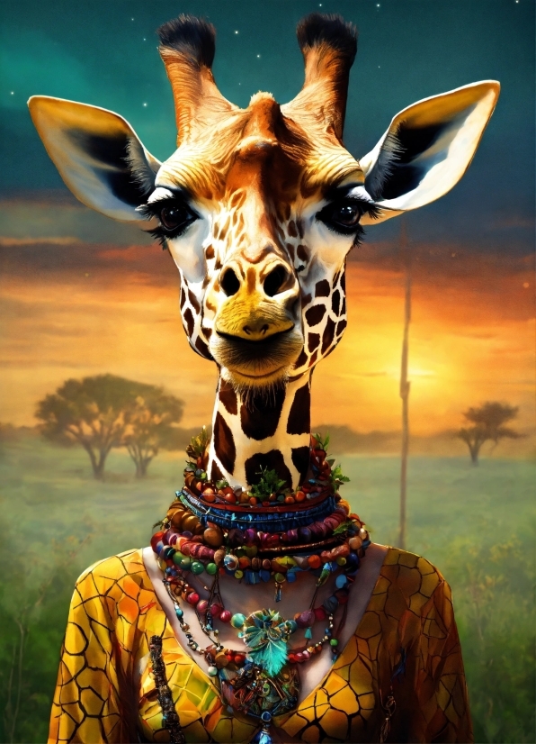 Head, Giraffidae, Giraffe, Photograph, Sky, Vertebrate