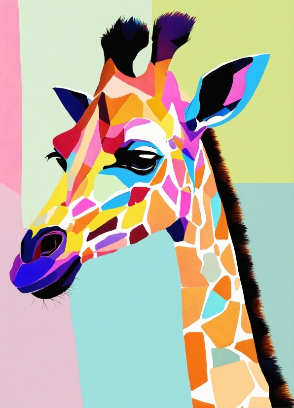 Head, Giraffidae, Neck, Giraffe, Horse, Art