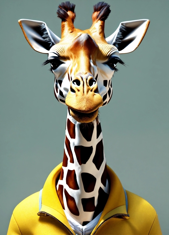 Head, Giraffidae, White, Giraffe, Neck, Sleeve