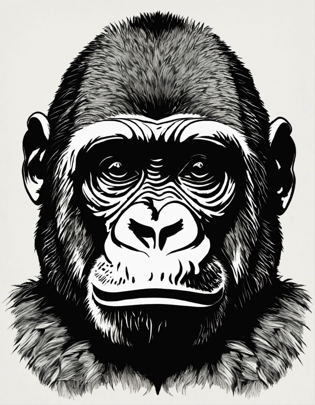 Head, Primate, Black, Terrestrial Animal, Snout, Font