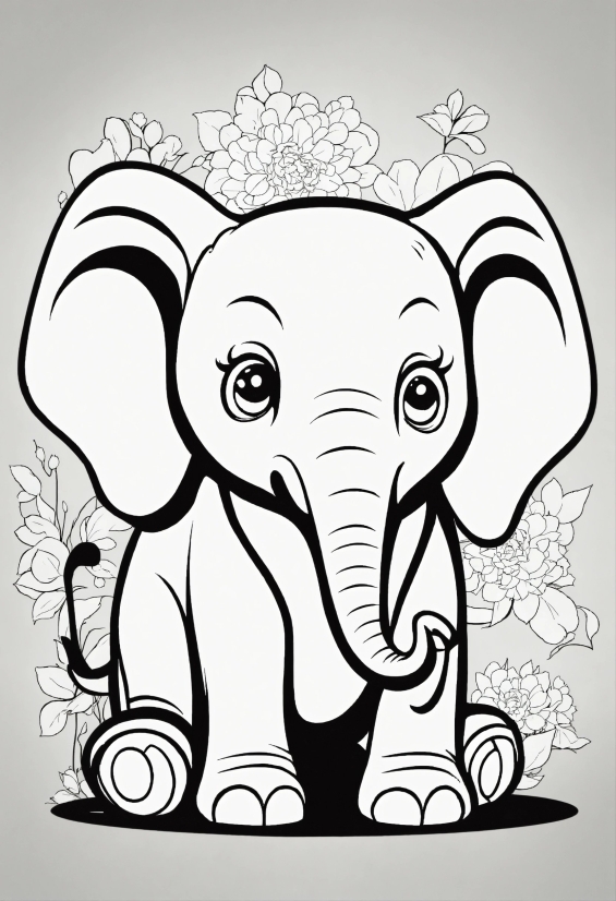 Head, White, Elephants And Mammoths, Elephant, Working Animal, Cartoon