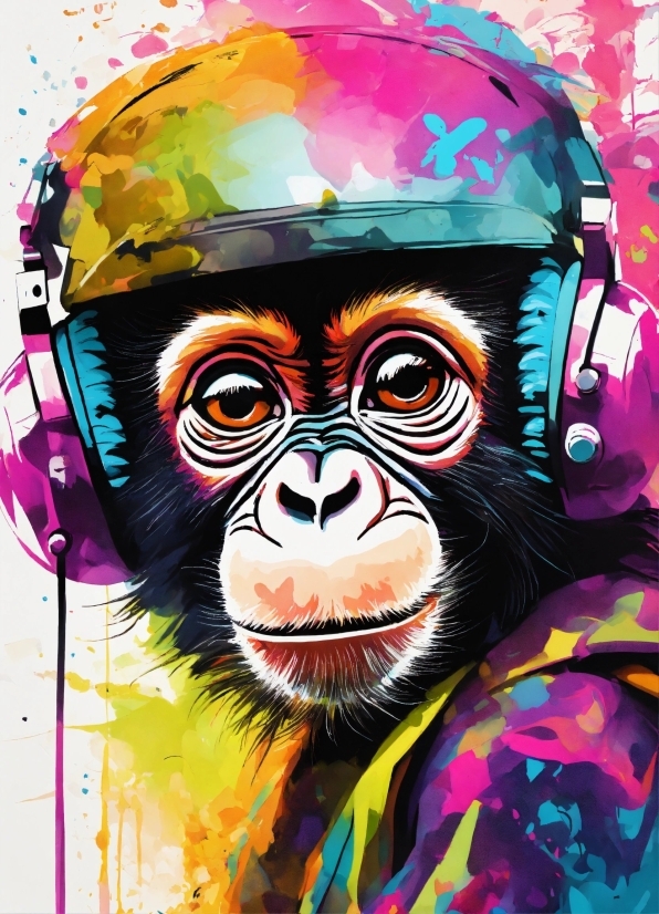 Intense Music No Copyright, Primate, Vertebrate, Paint, Cartoon, Mammal