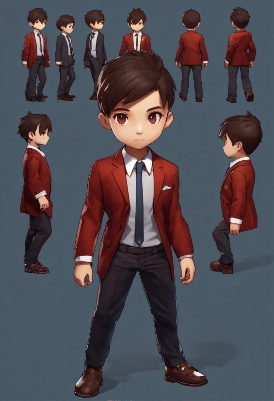 Joint, Outerwear, Hairstyle, Cartoon, Sleeve, Standing