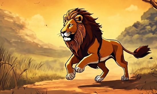 Kapwing Video Converter, Cloud, Felidae, Lion, Cartoon, Big Cats