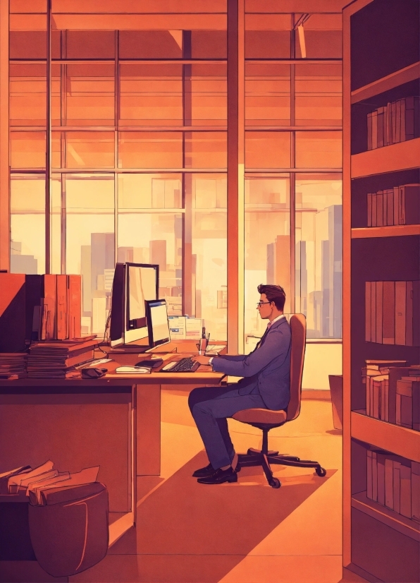 Kill Bill Poster, Table, Furniture, Computer Monitor, Desk, Computer