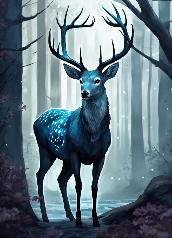 Light, Deer, Sleeve, Organism, Fawn, Horn