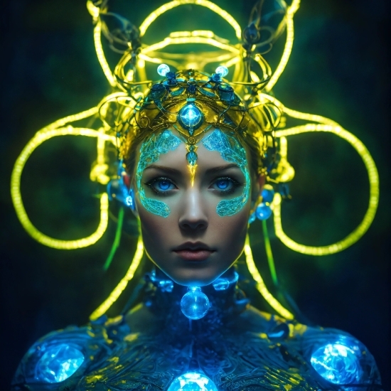 Light, Green, Art, Electric Blue, Symmetry, Poster