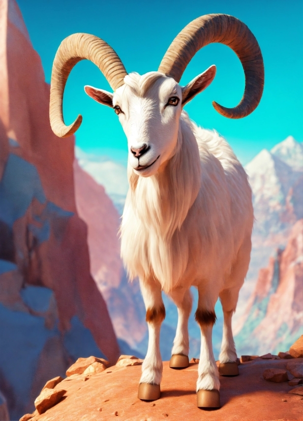Light, Nature, Goat, Goatantelope, Horn, Natural Material