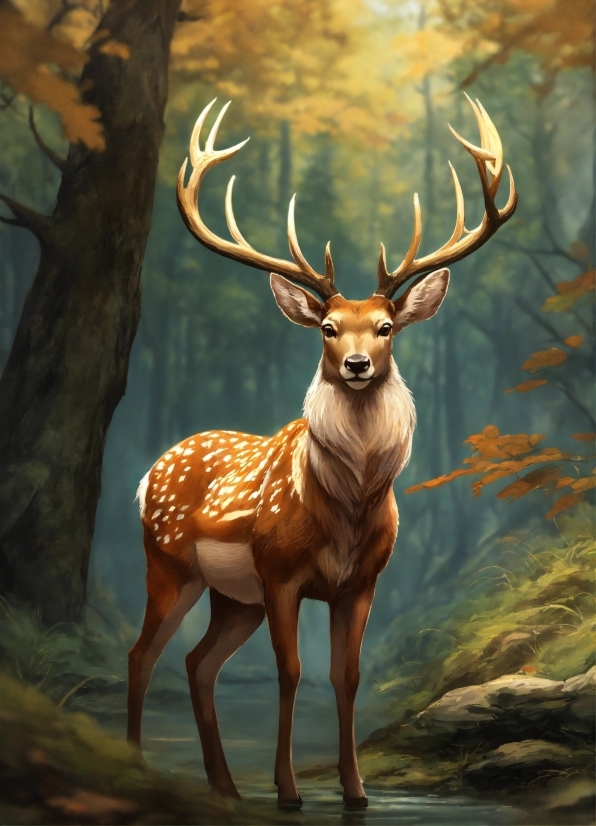 Light, Nature, Organism, Deer, Fawn, Horn