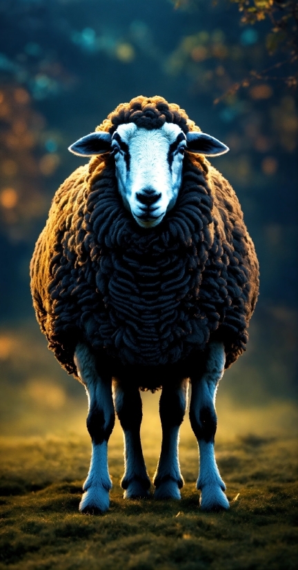 Light, Organism, Terrestrial Animal, Sheep, Sheep, Electric Blue