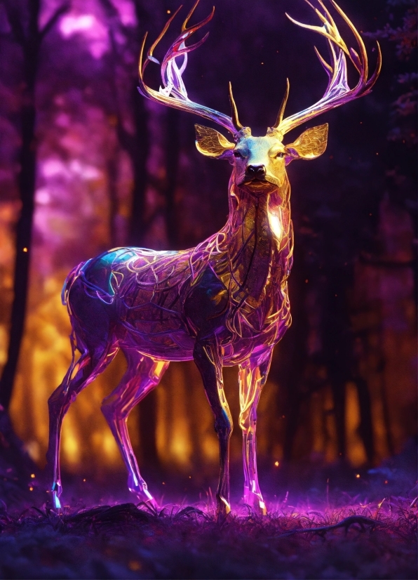 Light, Purple, Elk, Lighting, Organism, Pink