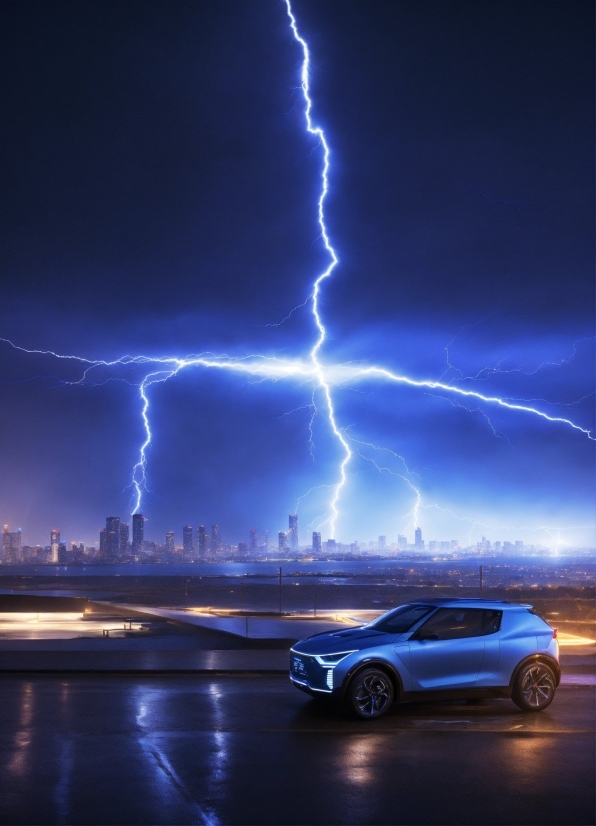 Lightning, Sky, Atmosphere, Wheel, Thunder, Vehicle
