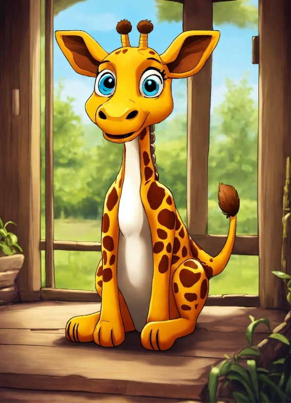 List Of Public Domain Works, Giraffidae, Plant, Giraffe, Organism, Yellow