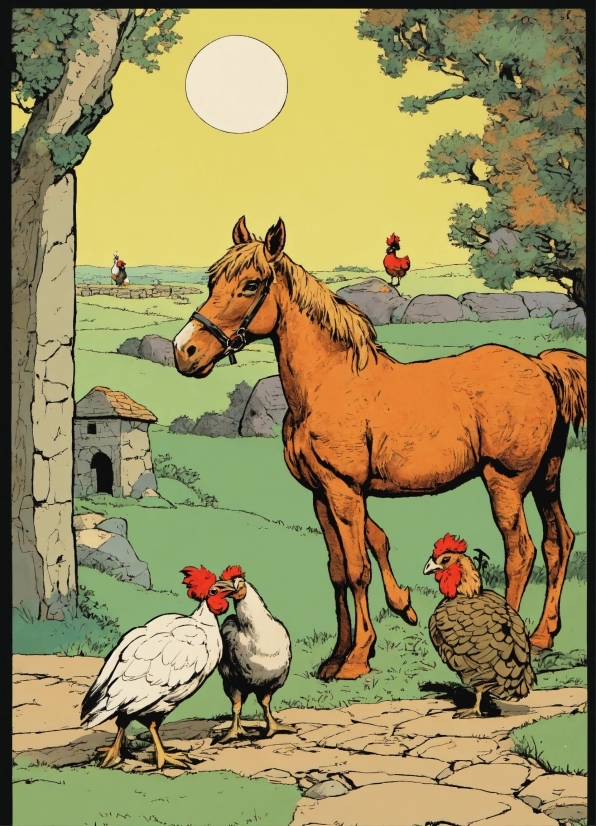 Lofi Music Free Copyright, Horse, Bird, Vertebrate, Organism, Painting