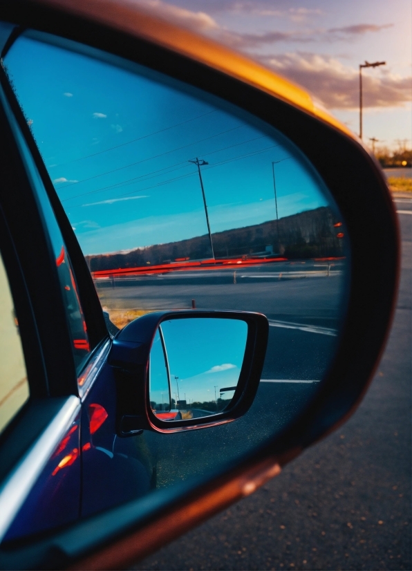 Mirror, Automotive Sideview Mirror, Sky, Automotive Lighting, Cloud, Automotive Mirror