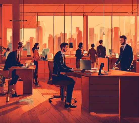 Modern Art Prints And Posters, Table, Building, Orange, Lighting, Interior Design