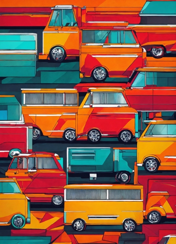 Motor Vehicle, Bus, Vehicle, Yellow, Mode Of Transport, Red
