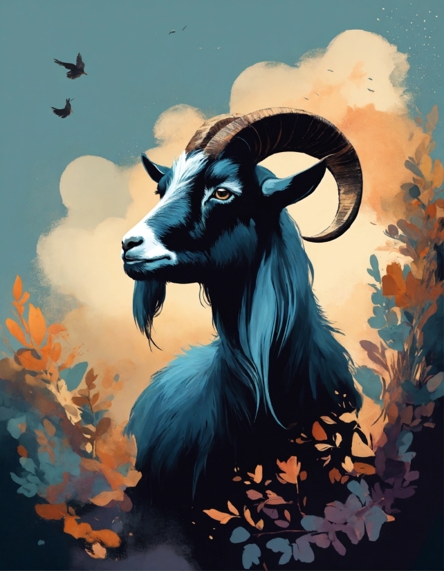 Nature, Art, Painting, Illustration, Goatantelope, Goat