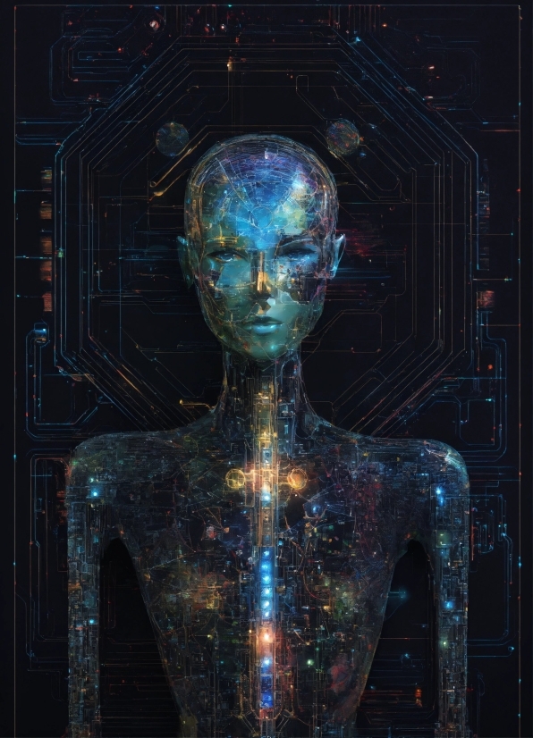 Organism, Human Anatomy, Art, Nerve, Symmetry, Electric Blue