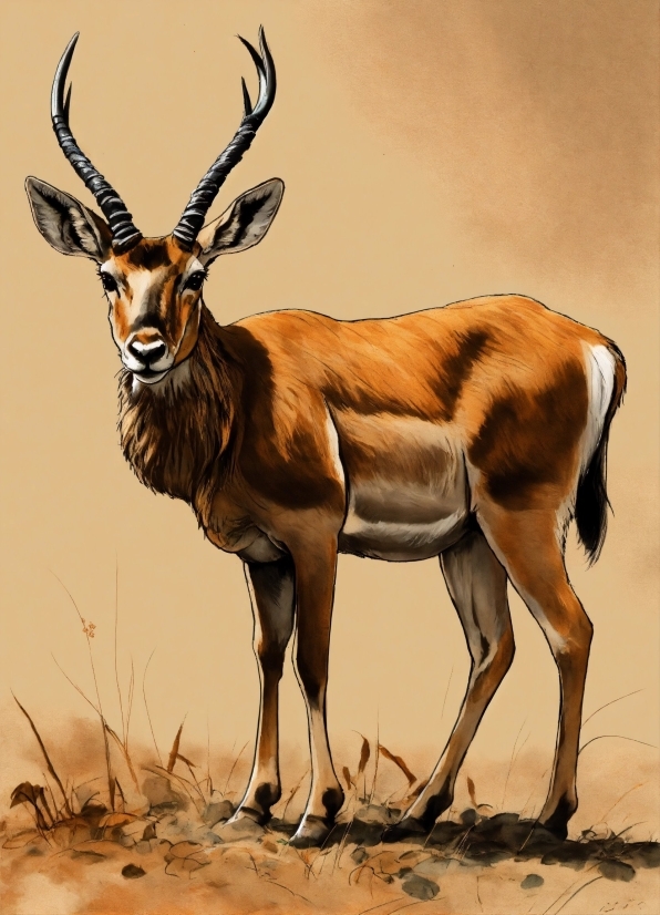 Organism, Terrestrial Animal, Fawn, Horn, Deer, Snout