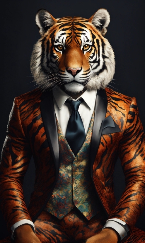 Outerwear, Bengal Tiger, Siberian Tiger, Tiger, Carnivore, Orange