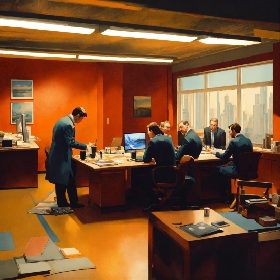 Photo Restoration Online, Table, Furniture, Building, Desk, Chair