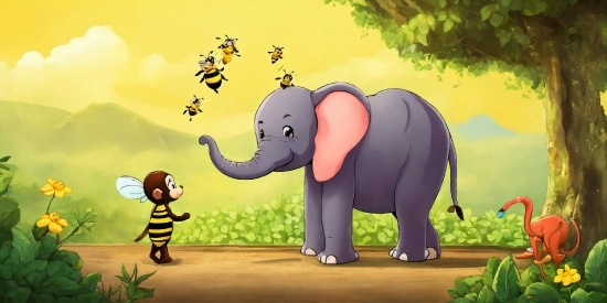 Photo To Video Maker With Music Online Free, Elephant, Ecoregion, Cartoon, Vertebrate, Plant