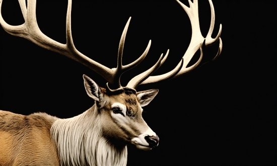 Photograph, White, Light, Black, Barren Ground Caribou, Deer