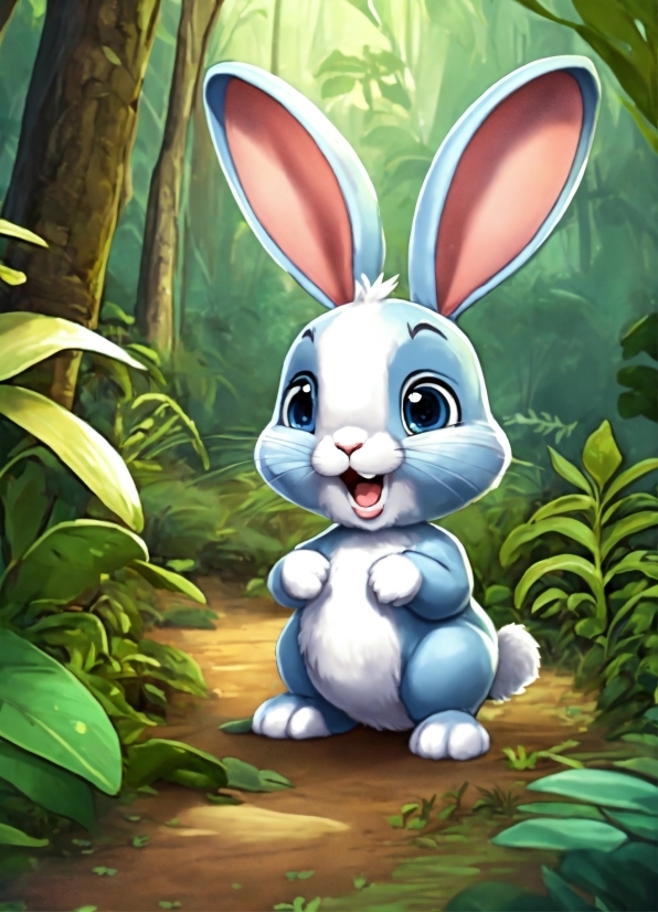Plant, Rabbit, Ear, Organism, Rabbits And Hares, Cartoon