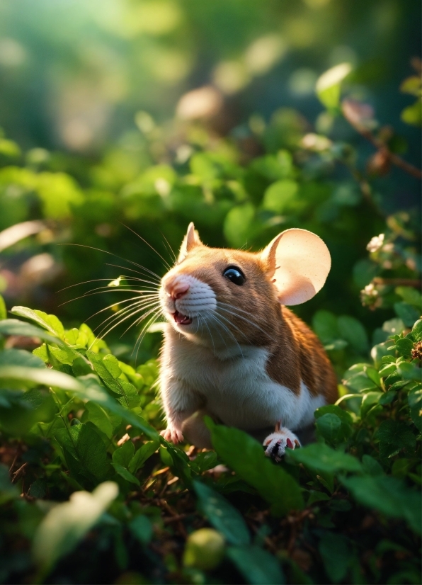 Plant, Rodent, Sunlight, Whiskers, Fawn, Hamster