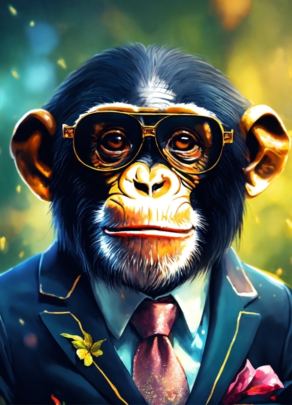 Primate, Art, Snout, Tie, Fictional Character, Illustration