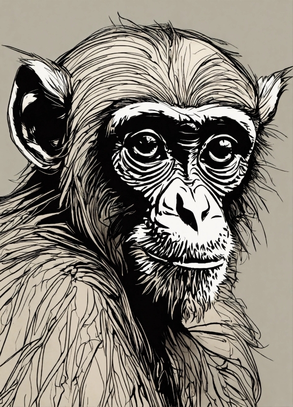 Primate, Mammal, Cartoon, Terrestrial Animal, Snout, Painting