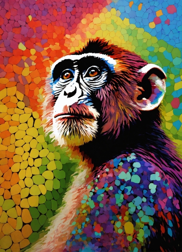 Primate, Organism, Art, Terrestrial Animal, Snout, Painting