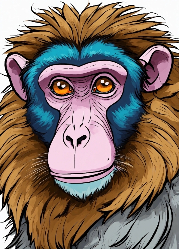 Primate, Organism, Cartoon, Painting, Art, Snout