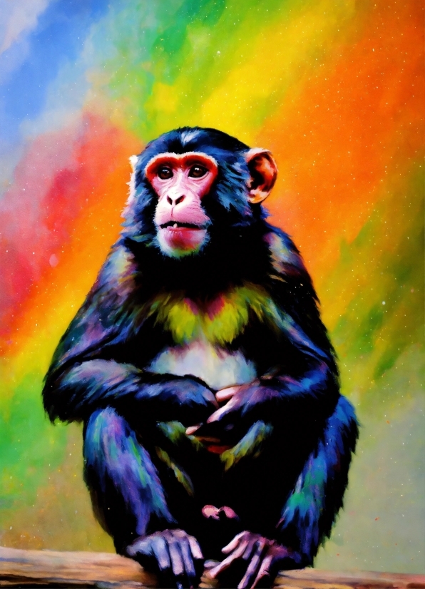 Primate, Paint, Painting, Art, Art Paint, Terrestrial Animal